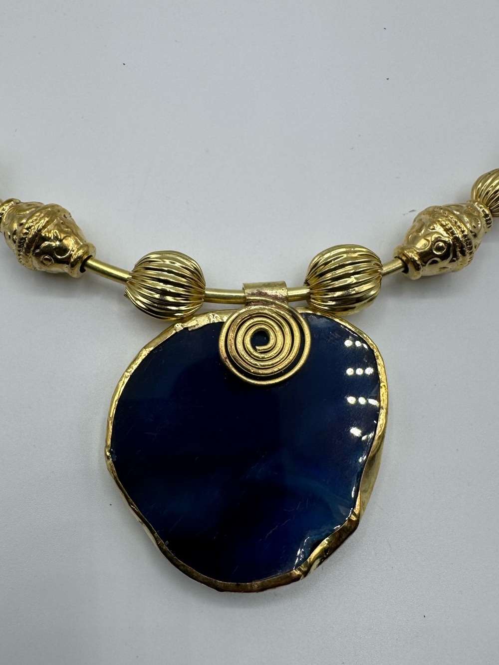 Blue Agate Collar Necklace - Picture 3 of 6